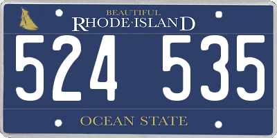RI license plate 524535