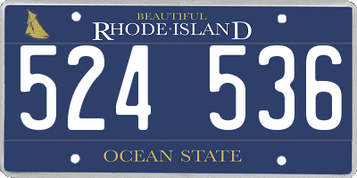 RI license plate 524536