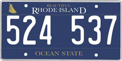 RI license plate 524537