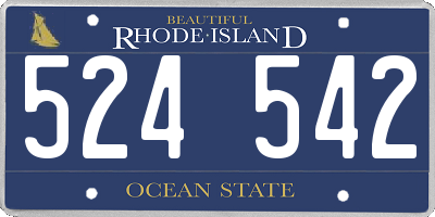 RI license plate 524542