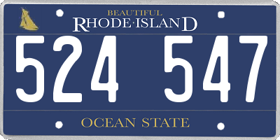RI license plate 524547
