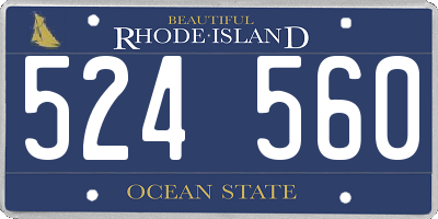 RI license plate 524560