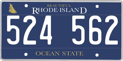 RI license plate 524562