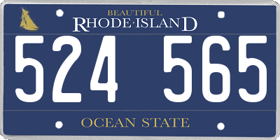 RI license plate 524565