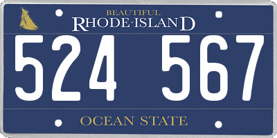 RI license plate 524567