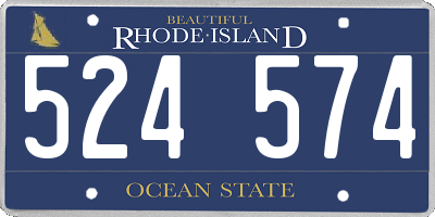 RI license plate 524574