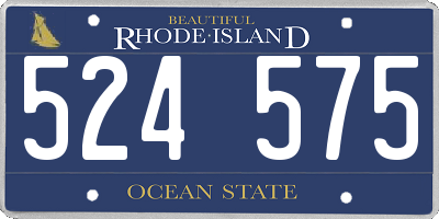 RI license plate 524575