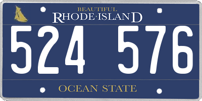 RI license plate 524576