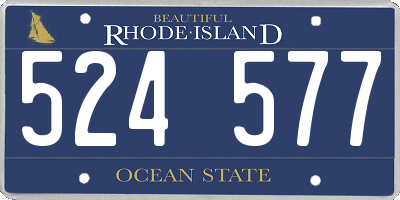 RI license plate 524577