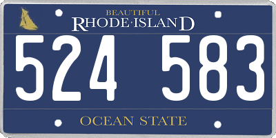 RI license plate 524583