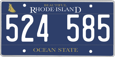 RI license plate 524585