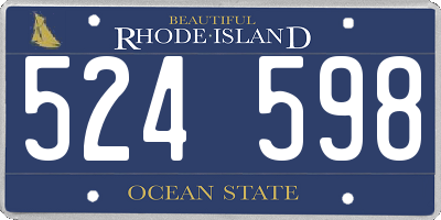 RI license plate 524598
