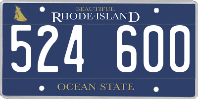 RI license plate 524600