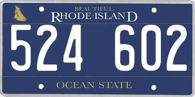 RI license plate 524602