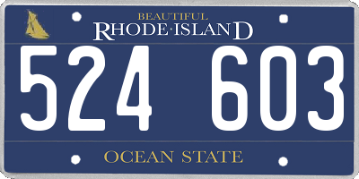 RI license plate 524603