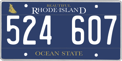 RI license plate 524607