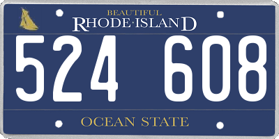 RI license plate 524608