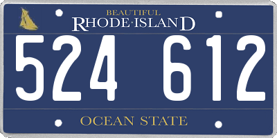 RI license plate 524612