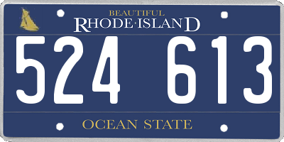 RI license plate 524613