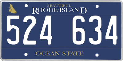 RI license plate 524634
