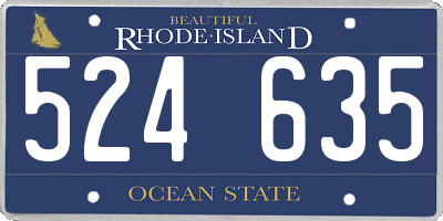 RI license plate 524635