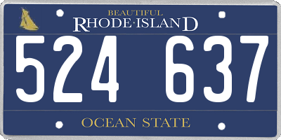 RI license plate 524637