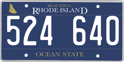 RI license plate 524640