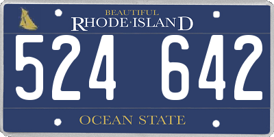 RI license plate 524642