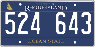 RI license plate 524643