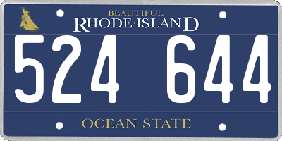 RI license plate 524644