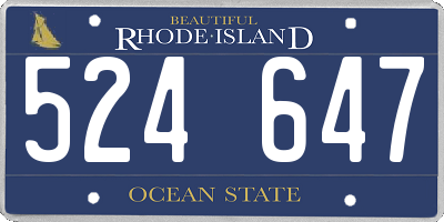 RI license plate 524647