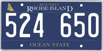 RI license plate 524650