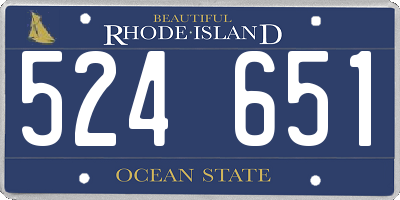 RI license plate 524651