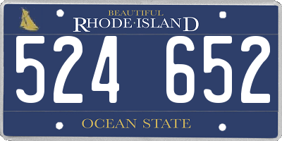 RI license plate 524652