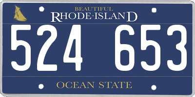 RI license plate 524653