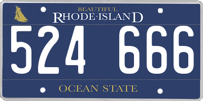 RI license plate 524666