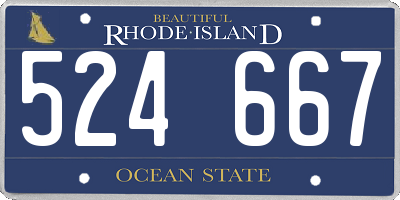 RI license plate 524667