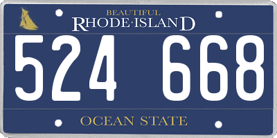 RI license plate 524668