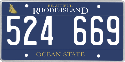 RI license plate 524669