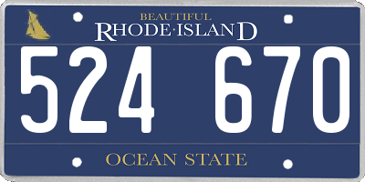 RI license plate 524670