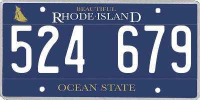RI license plate 524679