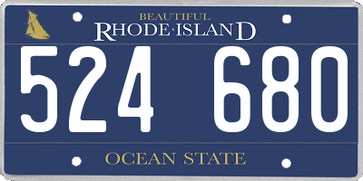 RI license plate 524680