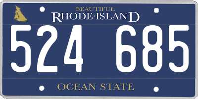 RI license plate 524685