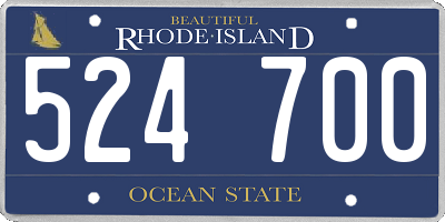 RI license plate 524700