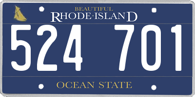 RI license plate 524701