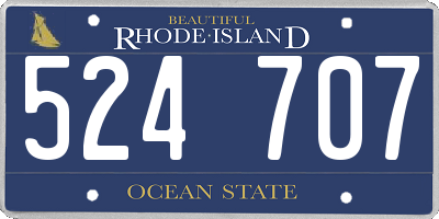 RI license plate 524707
