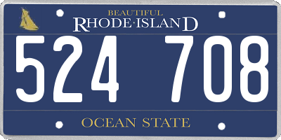 RI license plate 524708