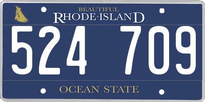RI license plate 524709