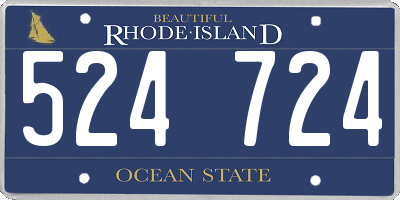 RI license plate 524724