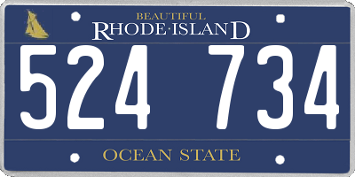 RI license plate 524734